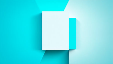 Pastel blue empty paper texture background template, banner for advertising. Rectangular geometric shapes. Copy space. space for text. AI generated. graphic resourcesの素材
