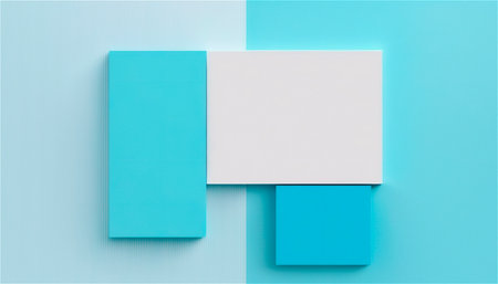 Pastel blue empty paper texture background template, banner for advertising. Rectangular geometric shapes. Copy space. space for text. AI generated. graphic resourcesの素材