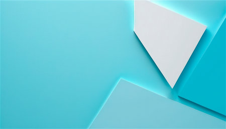 Pastel blue empty paper texture background template, banner for advertising. Rectangular geometric shapes. Copy space. space for text. AI generated. graphic resourcesの素材