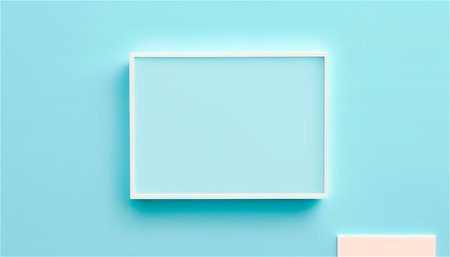 Pastel blue empty paper texture background template, banner for advertising. Rectangular geometric shapes. Copy space. space for text. AI generated. graphic resourcesの素材