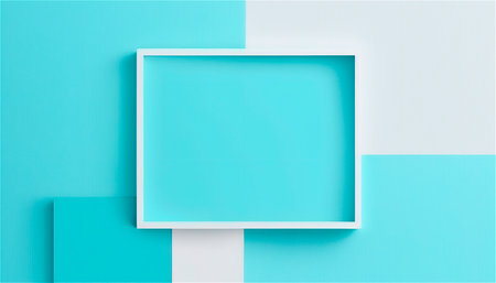 Pastel blue empty paper texture background template, banner for advertising. Rectangular geometric shapes. Copy space. space for text. AI generated. graphic resourcesの素材