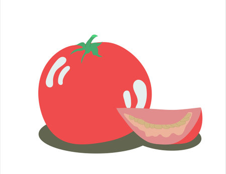 Juicy tomato. sliced ââinto slicesのイラスト素材