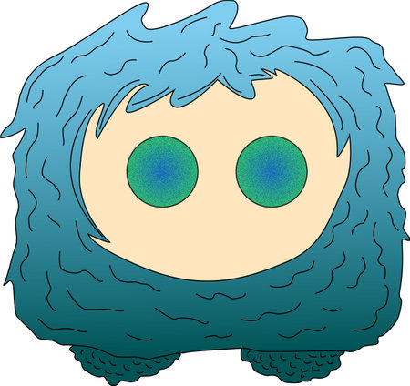 square fluffy living comet from another planetのイラスト素材