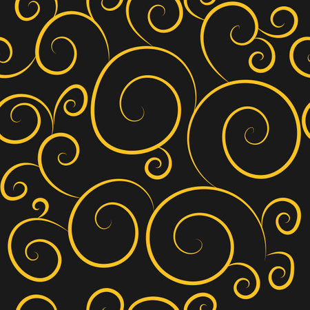 Black pattern with golden lace linesのイラスト素材