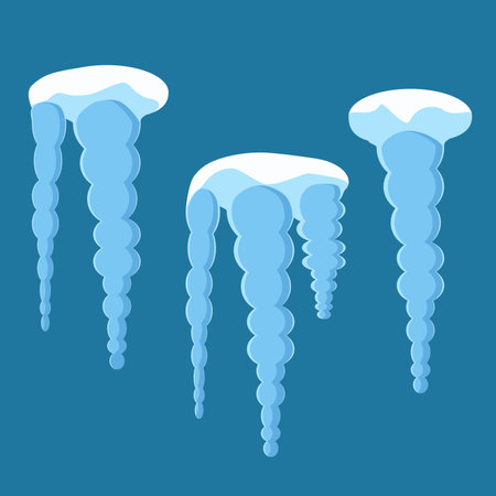 Set of beautiful icicles of different typesのイラスト素材