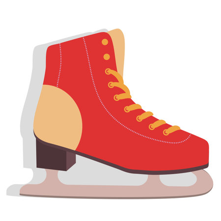 Figure skate red in retro style