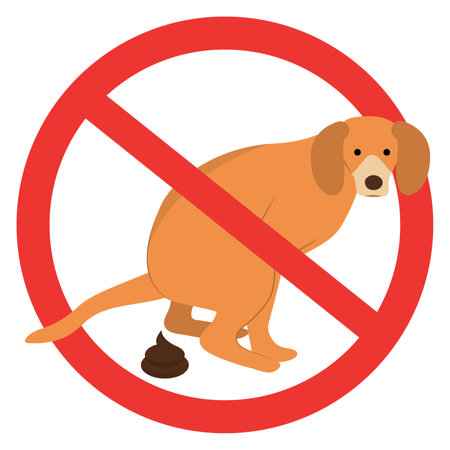 A prohibition sign for the owners that dogs are not allowed to poop hereのイラスト素材