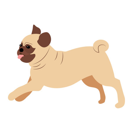 Cute pug dog cartoon vector illustration graphic design vector illustration graphic designのイラスト素材