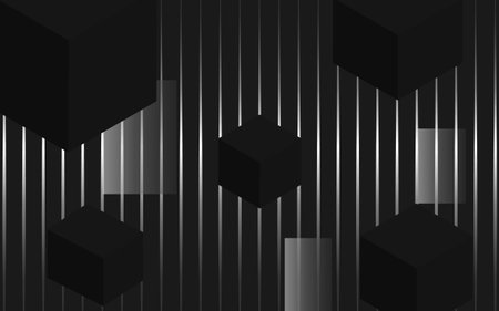Abstract geometric background with black cubes. vector illustration. Eps 10.のイラスト素材