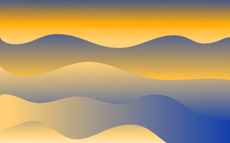 Background of lines and waves of blue and yellow shadesのイラスト素材