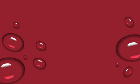 Water drops on a red background. vector illustration. Eps 10.のイラスト素材