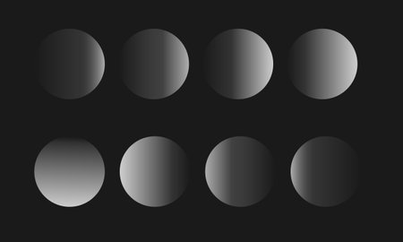Moon phases in black and white. Set of moon phases. vector illustration.のイラスト素材