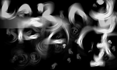Black and white abstract fractal background. digital art. 3D rendering.の写真素材