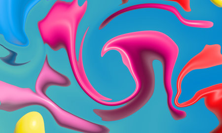 Abstract background with pink and blue paint splashes. vector illustration.