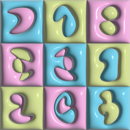 3d rendering of a set of alphabets in pastel colors
