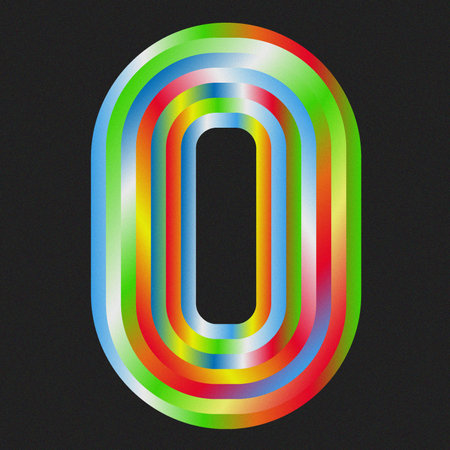 Colorful letter O on a black background. 3d illustration.の写真素材