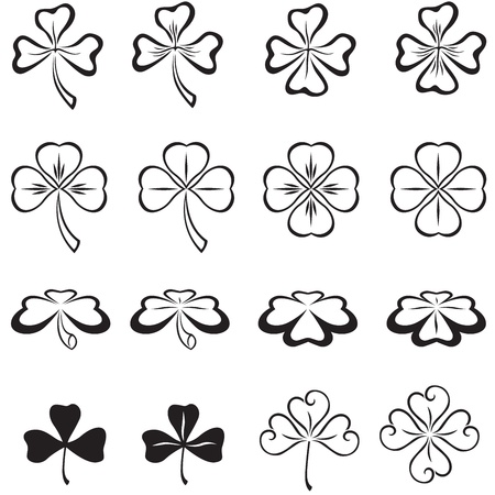 The leaves of clover in three and four leafのイラスト素材