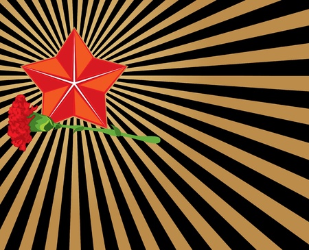 Congratulatory background with a star and a carnationのイラスト素材