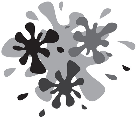 Gray blob shapes and splashesのイラスト素材