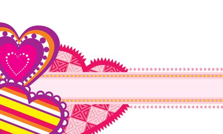 Greeting card to Valentinov day with space for inscriptions and decorative heartsのイラスト素材