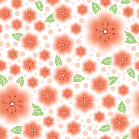 Seamless pattern on white background with pink flowerのイラスト素材