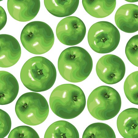 Seamless pattern of green appleのイラスト素材