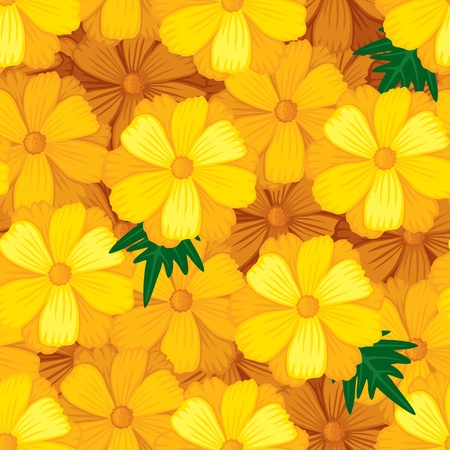 Seamless pattern with yellow flowerのイラスト素材