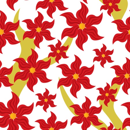 Seamless pattern with red flowerのイラスト素材