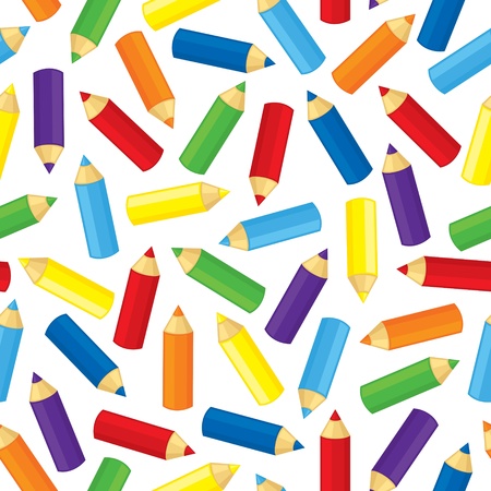 Seamless pattern with pencils of seven colorsのイラスト素材