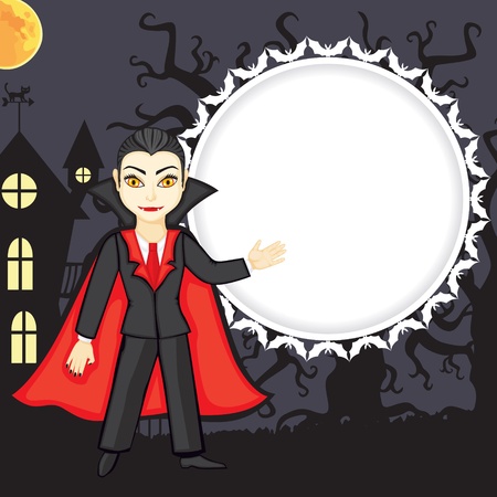 Congratulatory Halloweens background with vampireのイラスト素材