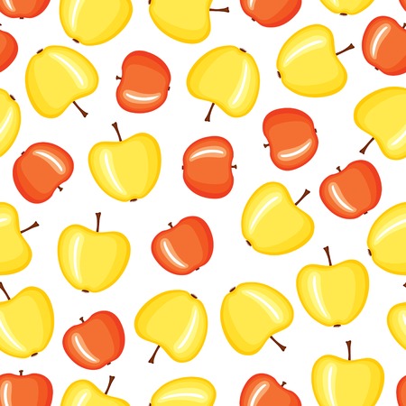 Seamless pattern with red and yellow apples のイラスト素材