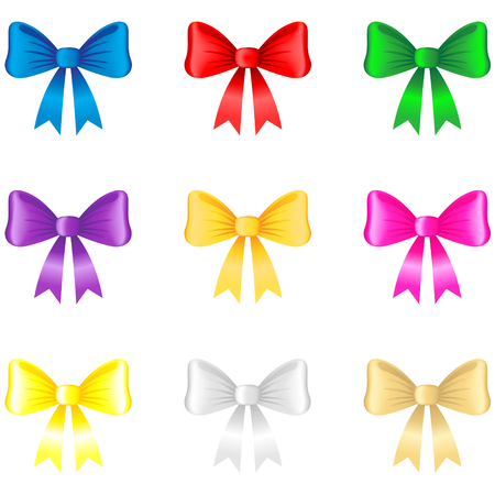 Multicolor image of 3d bow collectionのイラスト素材