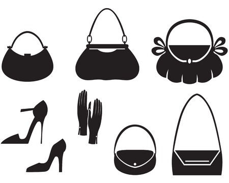 Silhouette of handbag seamless patternのイラスト素材