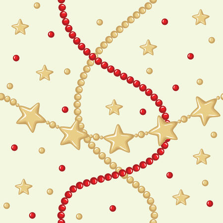Christmas greeting seamless pattern of beads garlandsのイラスト素材