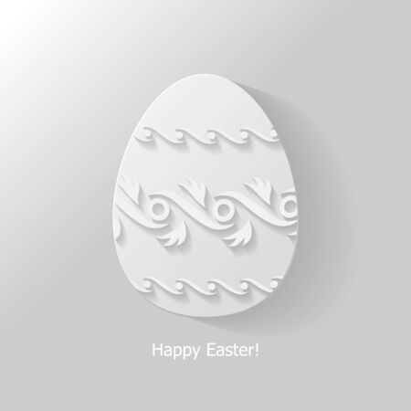 Easter congratulatory background with decorated ornament egg のイラスト素材