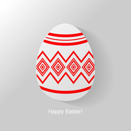Easter card with decorated red ornament egg のイラスト素材