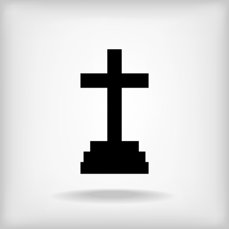 Calvary cross icon in gray backgroundのイラスト素材