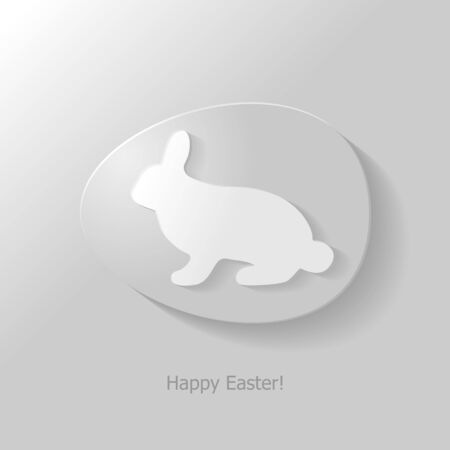 Flat Easter icon with bunny in eggのイラスト素材