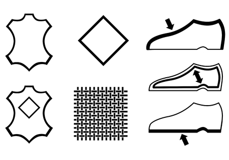 Set of icons for shoe labelsのイラスト素材