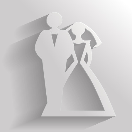 Flat icon of bride and groomのイラスト素材