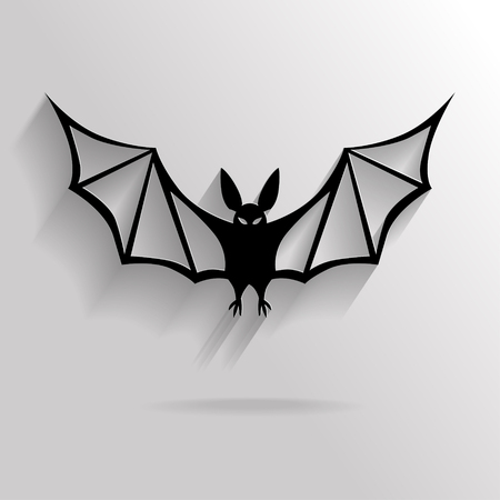 Flat Halloween background with black vampire のイラスト素材