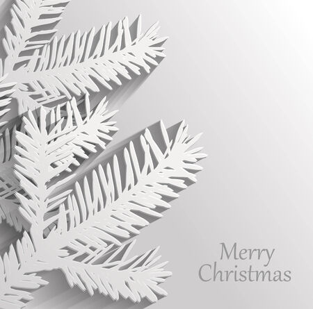 Christmas congratulatory card with fir branchのイラスト素材