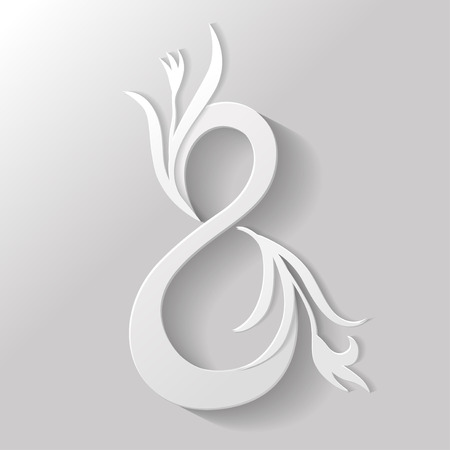 Vector illustrations of flat icon 8 march congratulatory with tulips flowerのイラスト素材