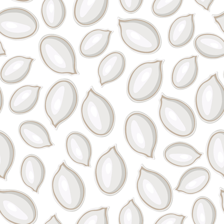 Vector illustrations of white pumpkins seeds pattern seamlessのイラスト素材