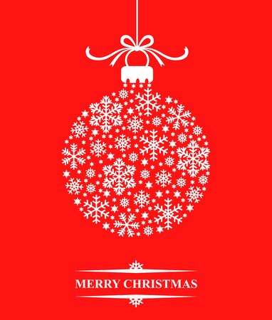  illustrations of Christmas congratulatory card decorated ball of snowflakesのイラスト素材