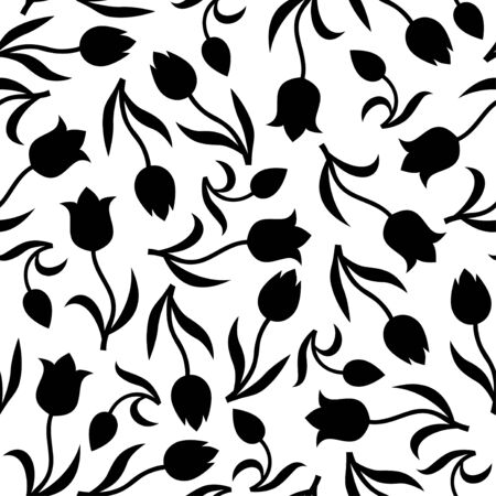 illustrations of tulips flowers pattern seamlessのイラスト素材