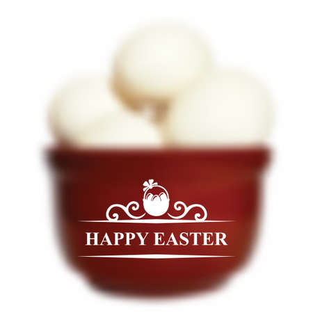 Vector illustrations on Easter card on blur backgroundのイラスト素材