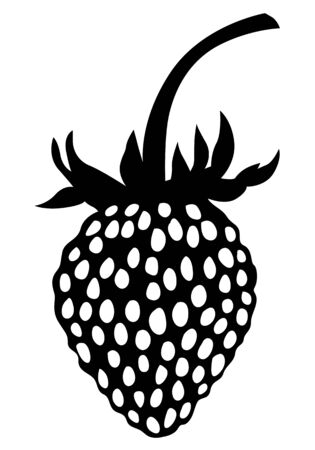 Vector illustrations of wild strawberry silhouette icon isolated on white backgroundのイラスト素材