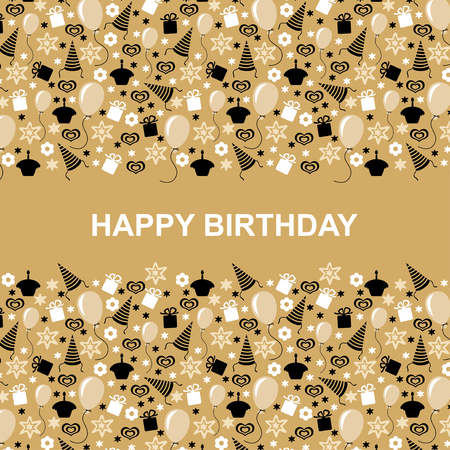Vector illustrations of Happy Birthday greeting cardのイラスト素材