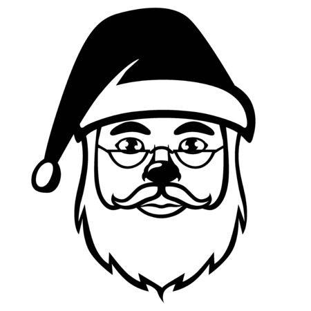 Vector illustrations of cartoon Christmas Santa Claus faceのイラスト素材